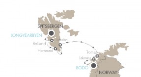 Bodo-Longyearbyen_croisiere_map Bodo Longyearbyen croisiere map