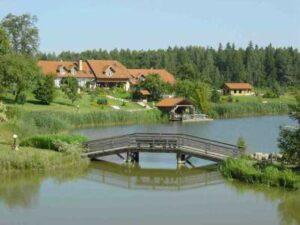 Biohof Hauser mit See und Bruecke Biohof Hauser mit See und Bruecke2