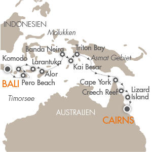 Route Bali Cairns