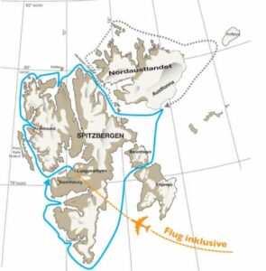 Spitzbergen Quest Umrundung Karte