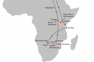 Kreuzflug Afrika Karte