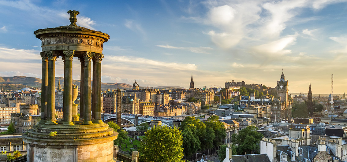 Blick auf Edinburgh, Schottland