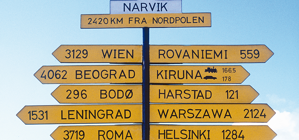 Wegweiser von Narvik