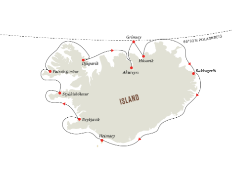 Karte Island Umrundung