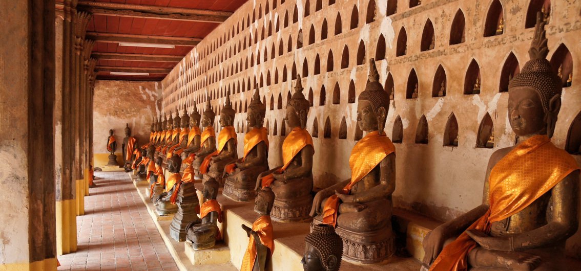 Buddhas im Tempel Wat Si Saket in Vientiane