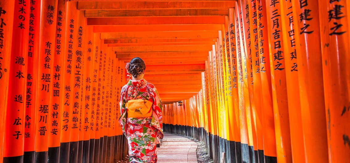 Die roten Tore des Fushimi Inari Taisha