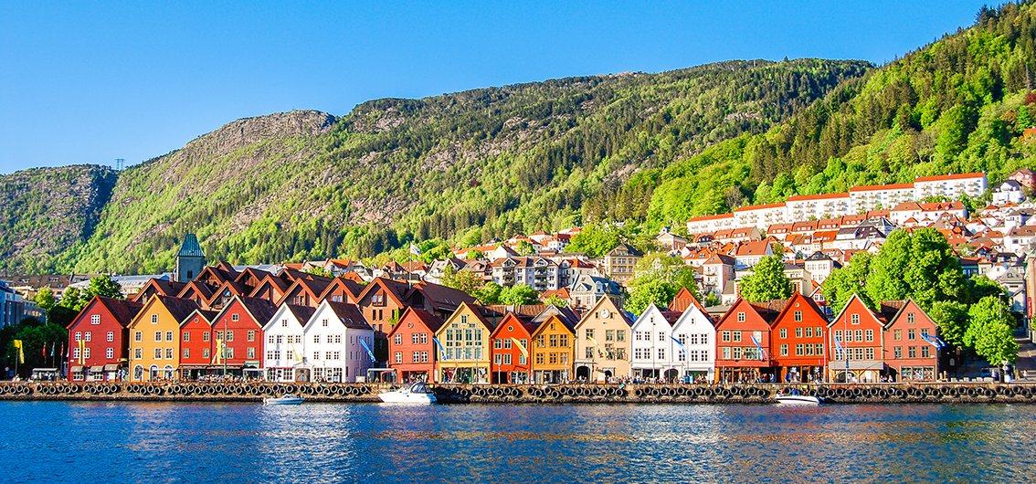 Häuserreihe in Bergen, Norwegen