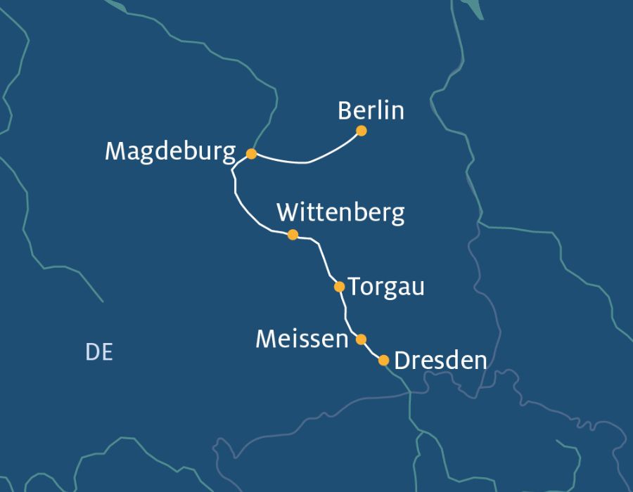 900x700 Route Berlin Magdeburg Meissen Dresden 1