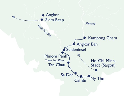 Mekong Reiseroute