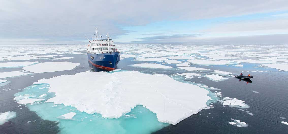 MS Plancius im Packeis